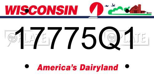 17775Q1 Wisconsin License Plate