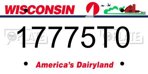 17775T0 Wisconsin License Plate