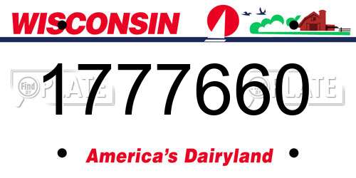 1777660 Wisconsin License Plate