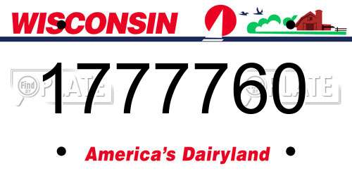 1777760 Wisconsin License Plate