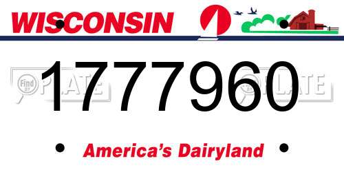 1777960 Wisconsin License Plate