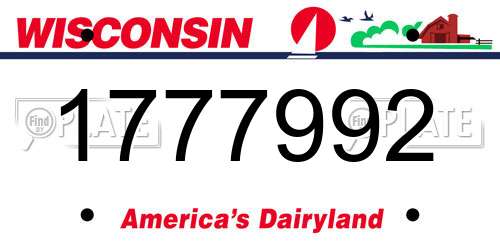 1777992 Wisconsin License Plate