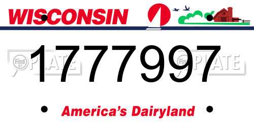 1777997 Wisconsin License Plate