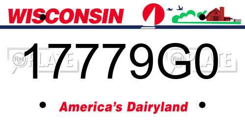 17779G0 Wisconsin License Plate