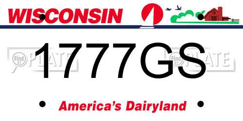 1777GS Wisconsin License Plate