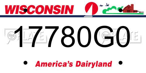 17780G0 Wisconsin License Plate