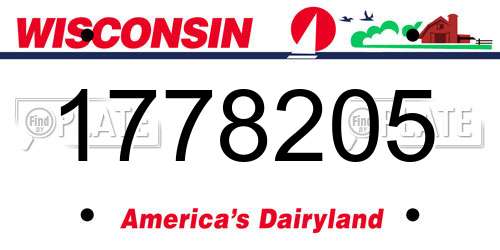1778205 Wisconsin License Plate