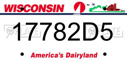 17782D5 Wisconsin License Plate