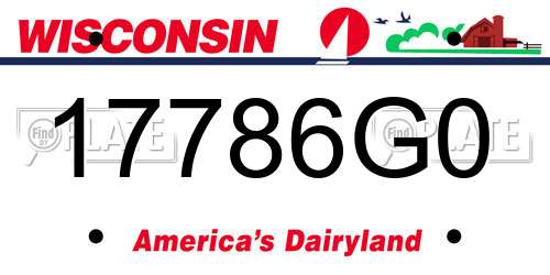 17786G0 Wisconsin License Plate