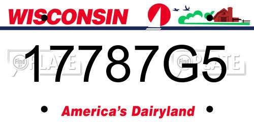 17787G5 Wisconsin License Plate