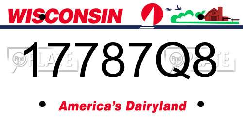 17787Q8 Wisconsin License Plate