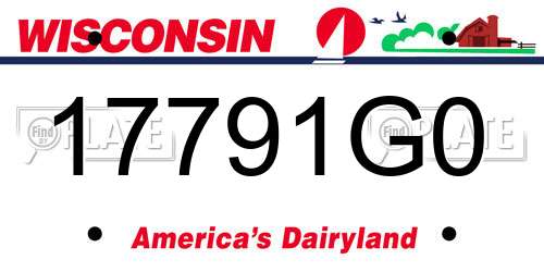 17791G0 Wisconsin License Plate