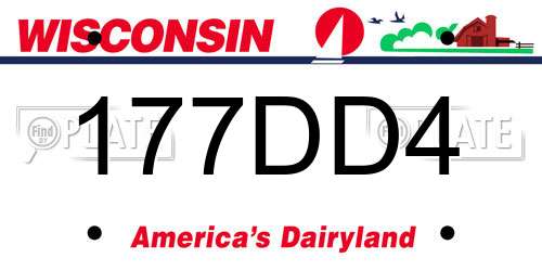 177DD4 Wisconsin License Plate