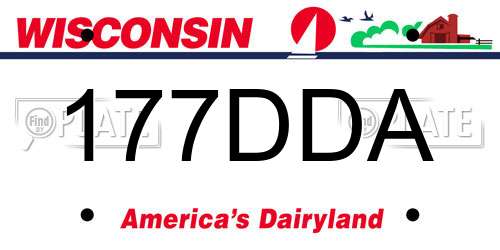 177DDA Wisconsin License Plate