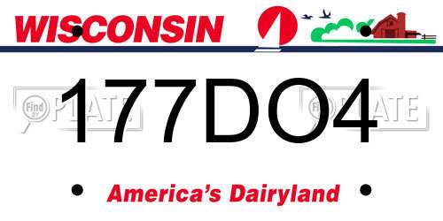 177DO4 Wisconsin License Plate