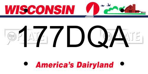 177DQA Wisconsin License Plate