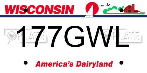 177GWL Wisconsin License Plate