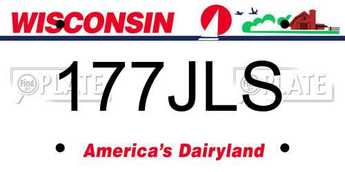 177JLS Wisconsin License Plate