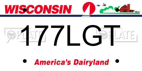 177LGT Wisconsin License Plate