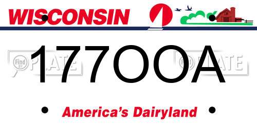 177OOA Wisconsin License Plate