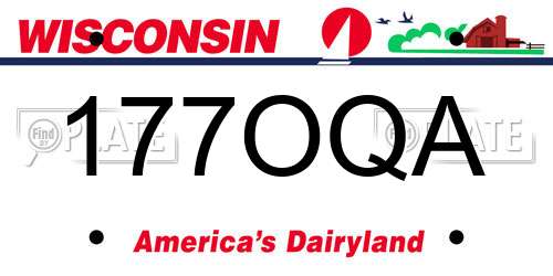 177OQA Wisconsin License Plate
