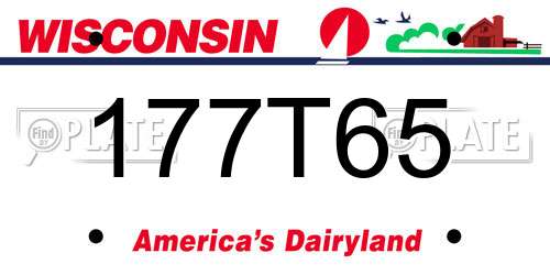 177T65 Wisconsin License Plate