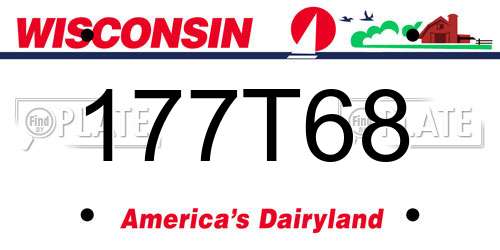 177T68 Wisconsin License Plate