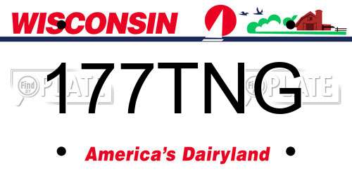 177TNG Wisconsin License Plate