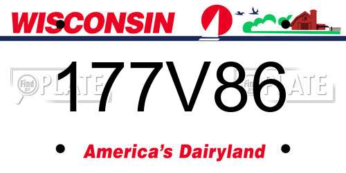 177V86 Wisconsin License Plate