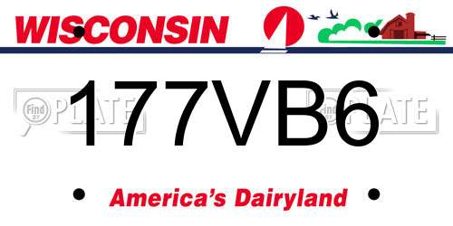 177VB6 Wisconsin License Plate