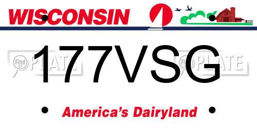 177VSG Wisconsin License Plate