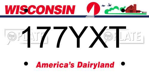 177YXT Wisconsin License Plate