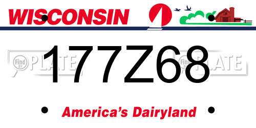 177Z68 Wisconsin License Plate