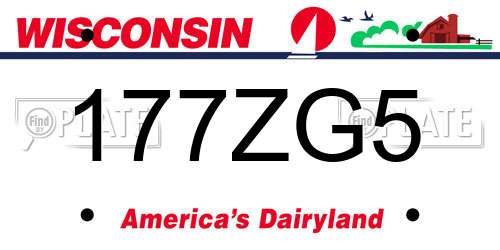 177ZG5 Wisconsin License Plate