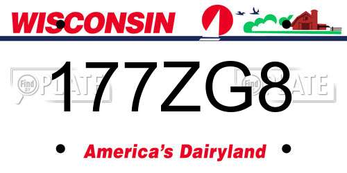 177ZG8 Wisconsin License Plate