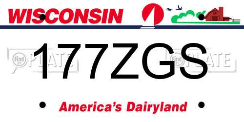 177ZGS Wisconsin License Plate