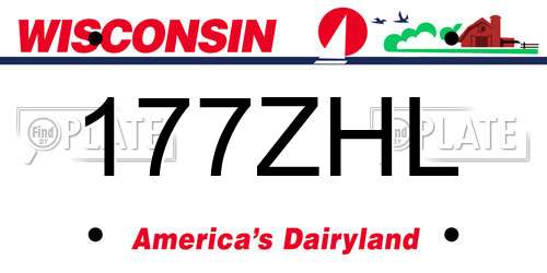 177ZHL Wisconsin License Plate