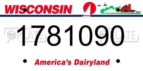 1781090 Wisconsin License Plate