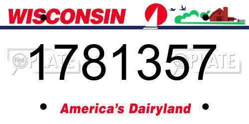 1781357 Wisconsin License Plate
