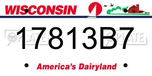 17813B7 Wisconsin License Plate