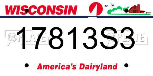 17813S3 Wisconsin License Plate