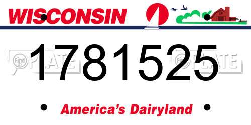 1781525 Wisconsin License Plate