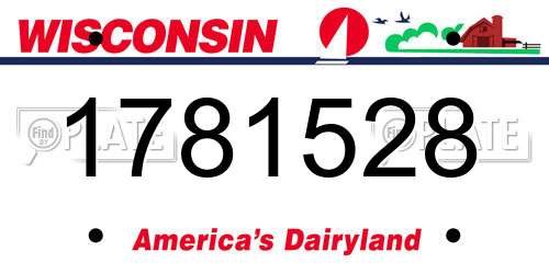 1781528 Wisconsin License Plate