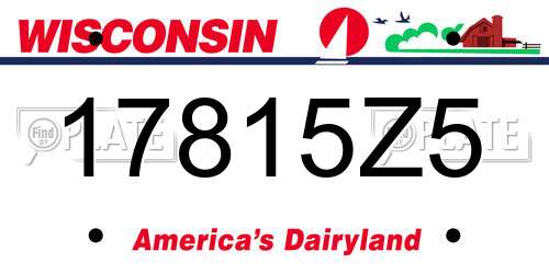 17815Z5 Wisconsin License Plate