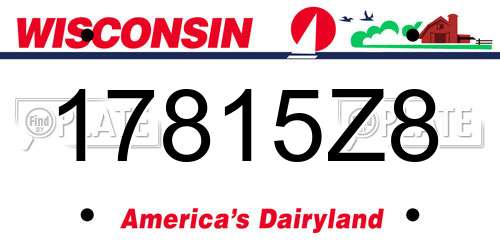 17815Z8 Wisconsin License Plate