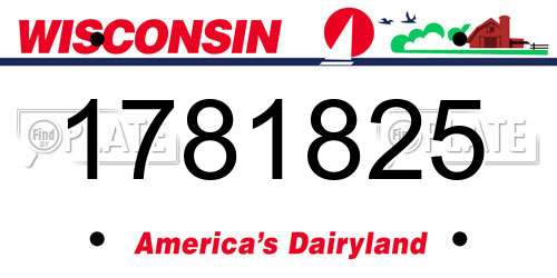 1781825 Wisconsin License Plate