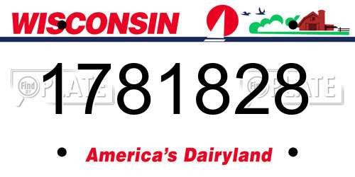 1781828 Wisconsin License Plate