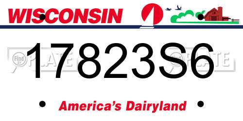 17823S6 Wisconsin License Plate