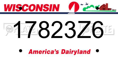17823Z6 Wisconsin License Plate