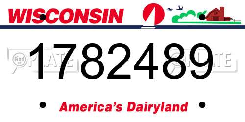 1782489 Wisconsin License Plate